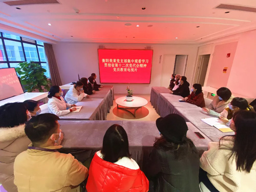 衡阳美莱党支部组织学习省第十二次党代会精神